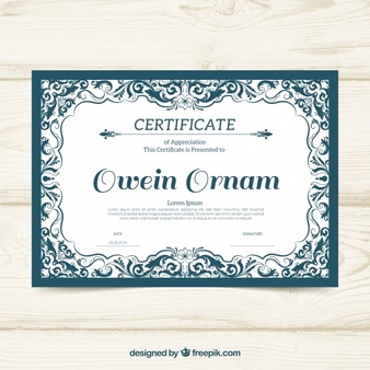 Border design of certificates